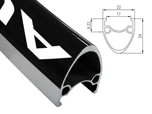ALEXRIMS ALEXRIMS Obręcz szosa AT490 700x28otw bok CNC czarna ALX-AT49028) - Części rowerowe - miniaturka - grafika 1