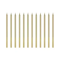 Urodziny dla dorosłych - PartyDeco Świeczki urodzinowe gładkie złote 14cm - miniaturka - grafika 1