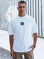 Koszulki męskie - T-shirt męski z nadrukiem biały Dstreet RX5524 - miniaturka - grafika 1