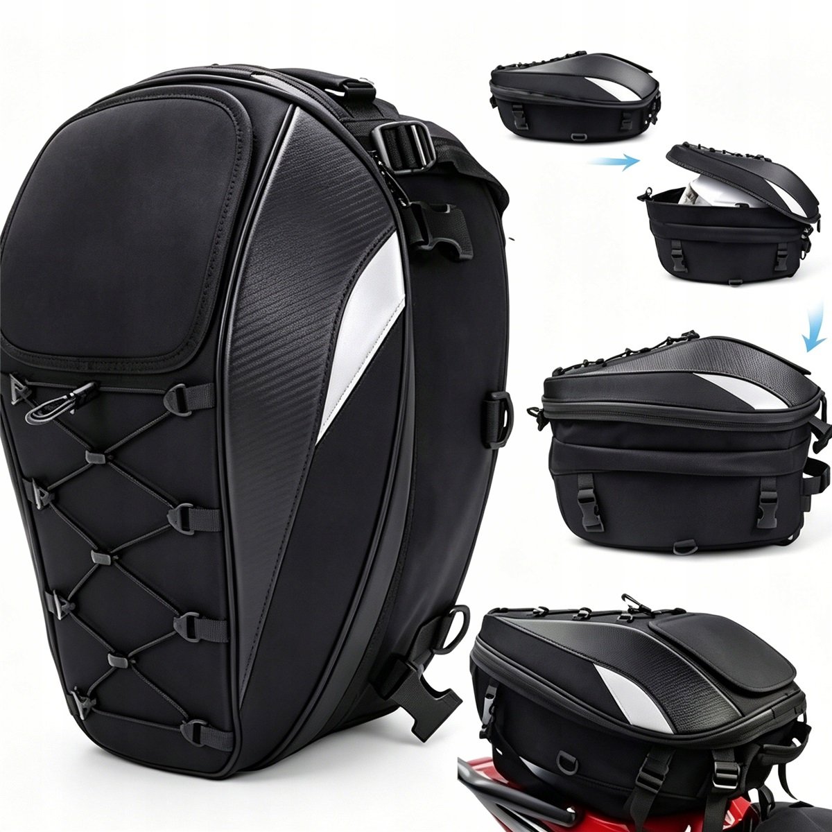 Plecak motocyklowy 5w1 wodoodporna torba twarda sakwa na kask do motoru