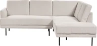 Narożniki - BELIANI Sofa narożna lewostronna poliester jasnobeżowy 4-osobowa narożnik rogówka czarne metalowe nóżki tapicerowana minimalistyczna nowoczesna - miniaturka - grafika 1