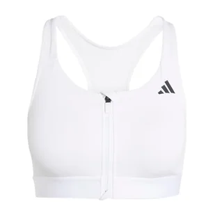 adidas Damski biustonosz treningowy Powerreact Medium Support Zip Bra XS C-D - Biustonosze - miniaturka - grafika 1