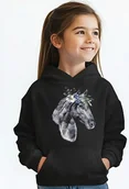 Bluzy dla dziewczynek - Bluza z koniem dla dziewczynki - miniaturka - grafika 1