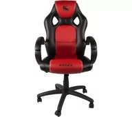 Fotele gamingowe - Konix Jotun Gamingowy do 120kg Skóra ECO Czarno-czerwony - miniaturka - grafika 1