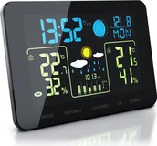 Stacje pogodowe - Bezprzewodowa stacja pogodowa BEARWARE z kolorowym wyświetlaczem i czujnikiem zewnętrznym Barometr, prognoza pogody i wiele więcej. - miniaturka - grafika 1