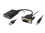 Adaptery i przejściówki - Equip 119038 adapter kablowy 0,2 m VGA (D-Sub) + 3.5mm DVI-D + USB Czarny - miniaturka - grafika 1