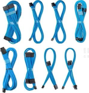 CableMod C-Series Pro ModMesh Sleeved 12V-2x6 12VHPWR Dual StealthSense Cable Kit for Corsair RMi, RMx Black Label - hell blau - Kable komputerowe i do monitorów - miniaturka - grafika 1