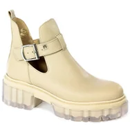 Botki damskie - Trzewiki Nessi 22220 Beż 122 lico - NESSI - miniaturka - grafika 1