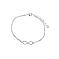 Bransoletki - Srebrna 925 bransoletka z symbolem nieskończoności i białymi cyrkoniami - miniaturka - grafika 1