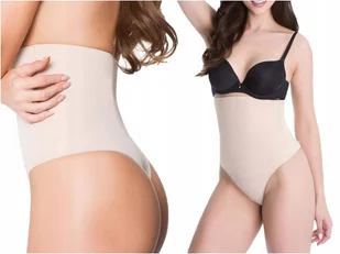 ﻿Wyszczuplające stringi z wysoką talią - Majtki damskie - miniaturka - grafika 1