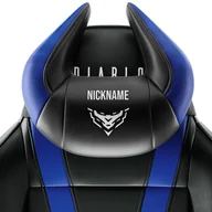 Gadżety dla graczy - Poduszka zagłówek Diablo X-Horn ze spersonalizowanym haftem, czarno-niebieska - miniaturka - grafika 1