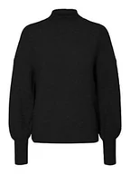 Bluzki damskie - VERO MODA Vmsimone Ls Highneck Blouse Ga Noos bluzka damska, czarny, XS - miniaturka - grafika 1