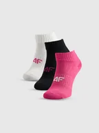 Skarpetki dla dzieci - 4F Skarpetki krótkie (3-pack) dziewczęce - multikolor 38-40 - miniaturka - grafika 1