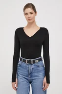 Swetry damskie - Calvin Klein sweter wełniany damski kolor czarny lekki - miniaturka - grafika 1