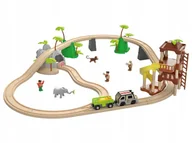 Samochody i pojazdy dla dzieci - Playtive Kolejka Drewniana Dzungla Safari Jeep 35e - miniaturka - grafika 1
