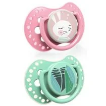 Canpol babies LOVI Sm. usp. silikonowy dynamiczny 3-6 m-cy (2 szt) Follow the rabbit - 5901691803213 - Smoczki uspokajające - miniaturka - grafika 1