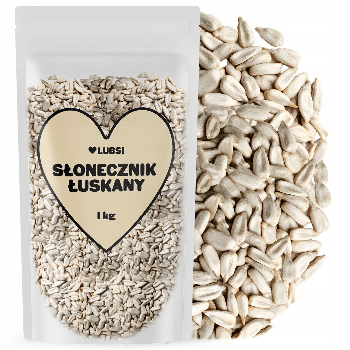 Słonecznik łuskany 1kg LUBSI ziarno wysoka jakość naturalny
