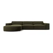 Narożniki - Zielona aksamitna sofa narożna (lewy narożnik) Jodie - Micadoni Home - miniaturka - grafika 1