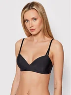 Biustonosze - Calvin Klein Underwear Biustonosz bezfiszbinowy 000QF6017E Czarny - miniaturka - grafika 1