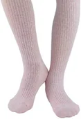 Rajstopy dziecięce - Bawełniane rajstopy dziewczęce prążkowane Noviti RB007-G-03 Różowy Melanż - miniaturka - grafika 1