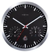 Zegary - Nextime Zegar ścienny: termometr i miernik wilgotności (czarny) Weather Station + bateria gratis - miniaturka - grafika 1