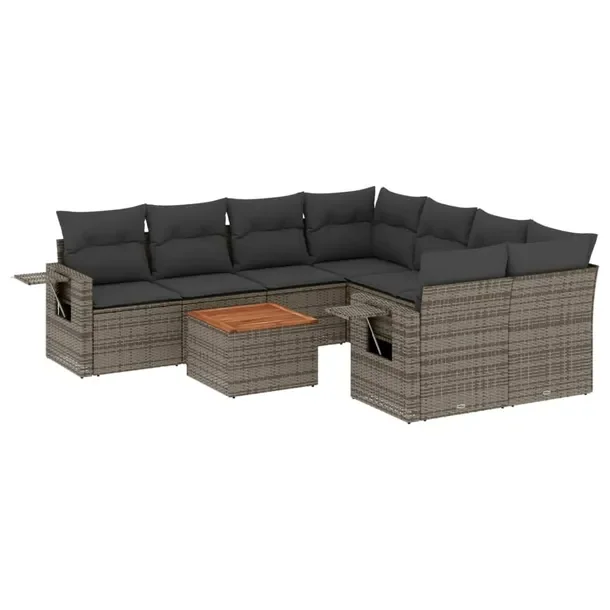 Zestaw mebli ogrodowych modułowych szary rattan PE 62 x 62 x 69 cm