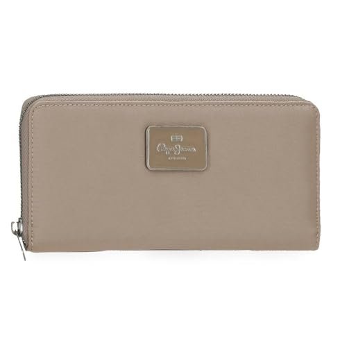 Pepe Jeans Christine Beżowy portfel 19,5 x 10 x 2 cm Poliester z detalami ze sztucznej skóry by Joumma Bags, beż, Talla única, aktówka