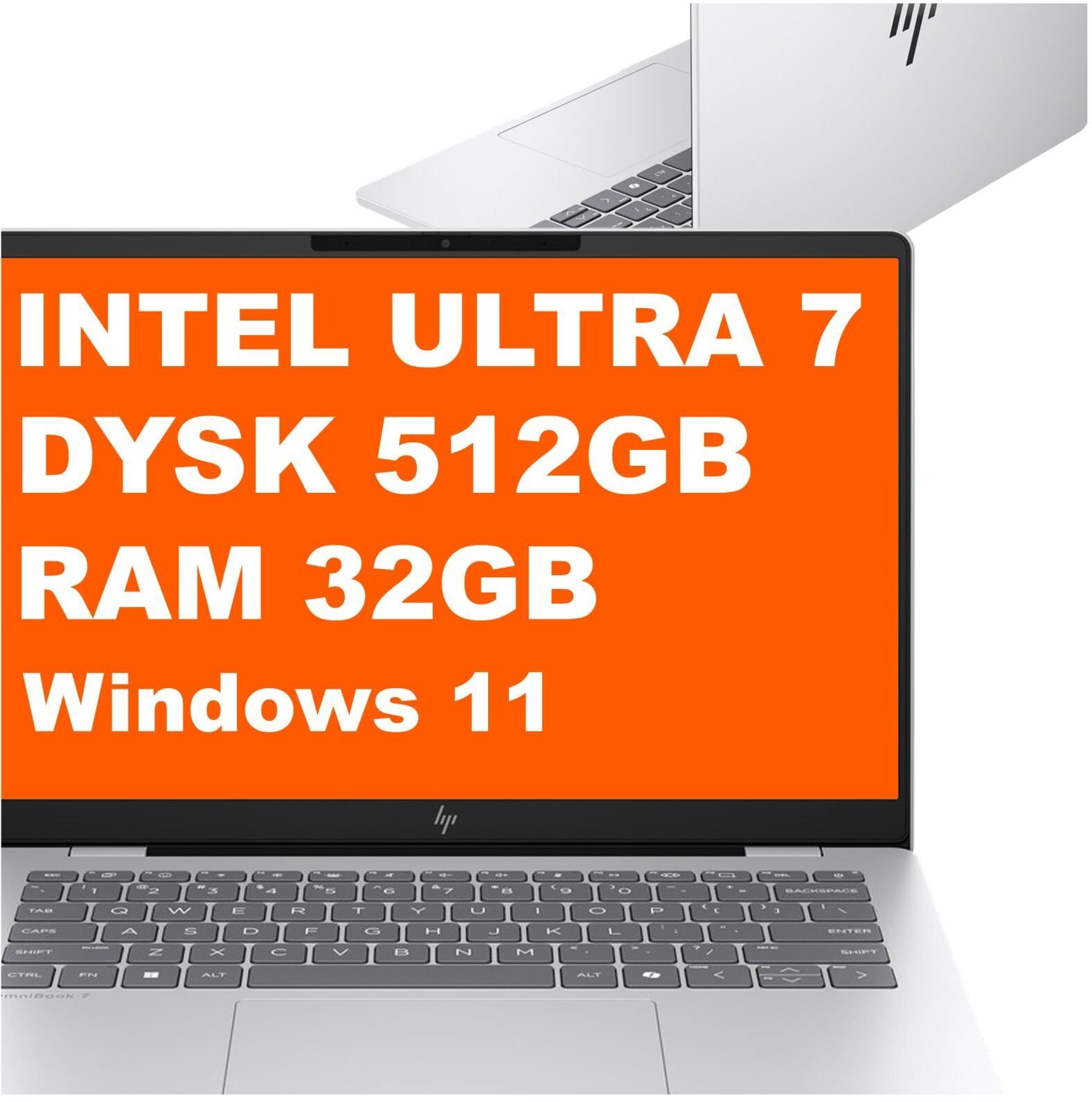 HP OmniBook 7 AI 14-fr0000na / BK7E7EA / Ultra 7 / 32GB / 512GB / Intel Arc / 2k / Win 11 / Srebrny BK7E7EA_32GB_500SSD_W11