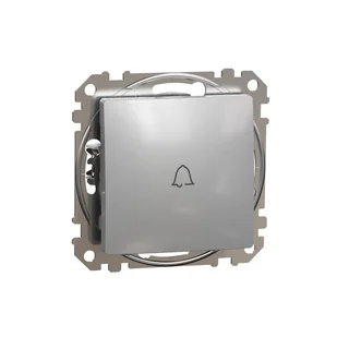 Schneider Przycisk zwierny Dzwonek SEDNA Design & Elements srebrne aluminium - Wyłączniki światła i elektryczne - miniaturka - grafika 1