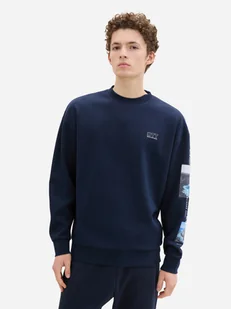 Bluza bez kaptura męska Tom Tailor 1043303 M Granatowa (4068127202093) - Bluzy męskie - miniaturka - grafika 1