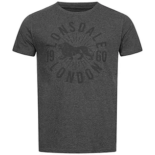 Koszulki męskie - Lonsdale t-shirt męski ciepły well, Marl Anthra/Black, M - grafika 1