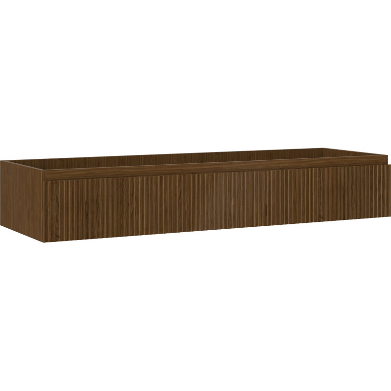 Mexen Rivel szafka łazienkowa podumywalkowa 140 cm, 1 szuflada, ryflowana , orzech - 91A20-14023-1-BF86