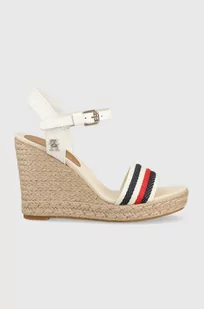 Tommy Hilfiger sandały CORPORATE WEDGE damskie kolor beżowy na koturnie FW0FW07086 - Espadryle damskie - miniaturka - grafika 1