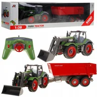 Zabawki zdalnie sterowane - Duży Traktor Zdalnie Sterowany Z Przyczepą Z Koparką Ciagnik Na Pilot Rc - miniaturka - grafika 1