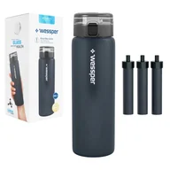 Dzbanki filtrujące - Wessper ActiveMax Clarti Glass Szara szklana butelka filtrująca z dodatkowymi wkładami 0,68l - miniaturka - grafika 1