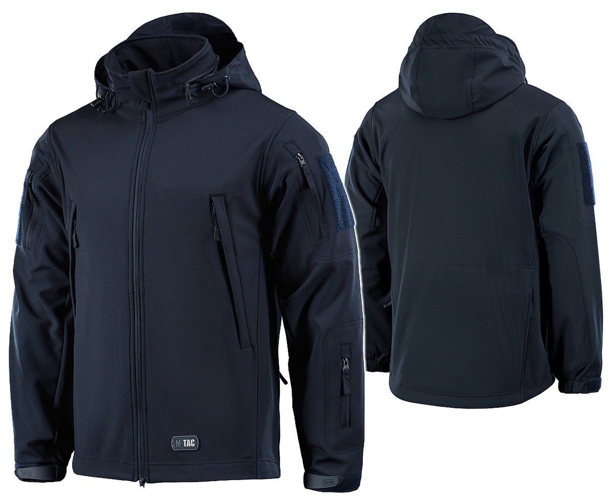 Kurtka Męska Softshell Z Kapturem Wiosenna Wodoodporna M-Tac Navy Blue M