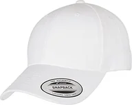Czapki damskie - Yupoong Flexfit czapka z daszkiem, uniseks, z wytrzymałej mieszanki wełny poliakrylowej, zakrzywiony wizjer, regulowany rozmiar, rozmiar uniwersalny, pasuje do wszystkich, biały, jeden rozmiar - miniaturka - grafika 1