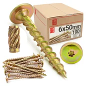 Wkręty - Wkręty ciesielskie z łbem talerzowym 6x50mm 100szt. - miniaturka - grafika 1