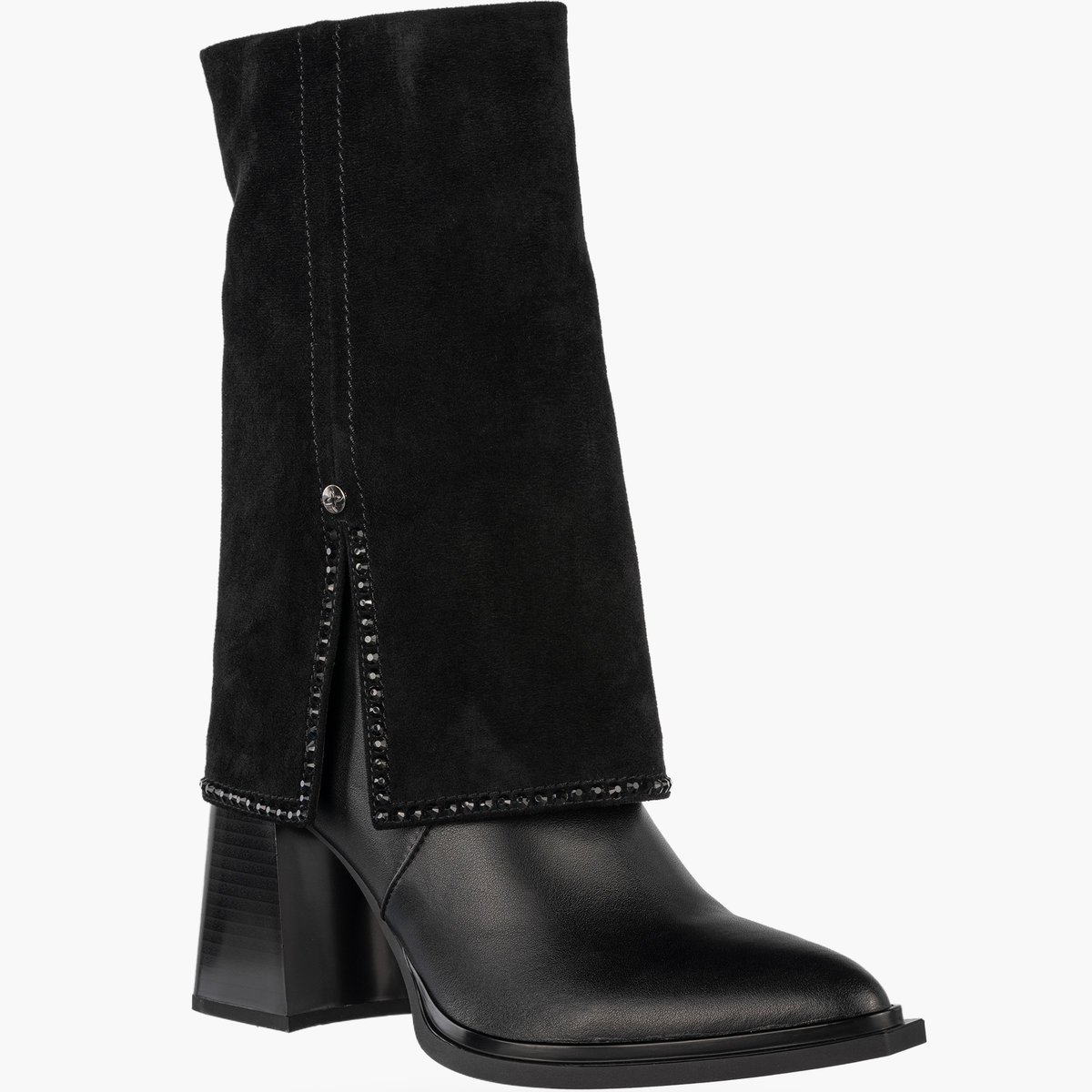 Botki Damskie Skórzane Buty Na Obcasie Zimowe Ocieplane Kozaki Czarne Maciejka K7206-01/00-8 Czarny 38