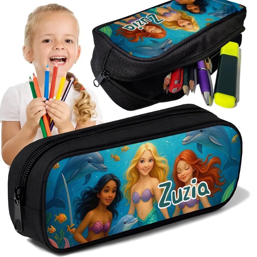 Piórnik TUBA z imieniem SYRENKI SYRENA Ocean Personalizowany Prezent