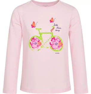 Bluzki dla dziewczynek - T-shirt z długim rękawem dla dziewczynki, z rowerem, różowy, 2-8 lat - grafika 1