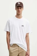 Koszulki męskie - Vans t-shirt bawełniany męski kolor biały z nadrukiem VN0A7TLGWHT1 - miniaturka - grafika 1