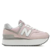 Sneakersy damskie - Sneakersy New Balance WL574ZSE Różowy - miniaturka - grafika 1