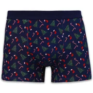 Majtki męskie - Bokserki męskie bawełniane szorty z motywem świąteczne -xxl - miniaturka - grafika 1
