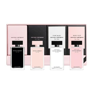 SET MINIATUR NARCISO RODRIGUEZ For Her EDT 7,5ml + For Her EDP 7,5ml + Pure Musc For Her EDP 7,5ml + Musc Noir For Her EDP 7,5ml - Zestawy kosmetyków damskich - miniaturka - grafika 1