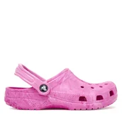 Buty dla dziewczynek - Klapki Crocs Kids' Classic Watercolor Marbled Clog 211602 Różowy - miniaturka - grafika 1