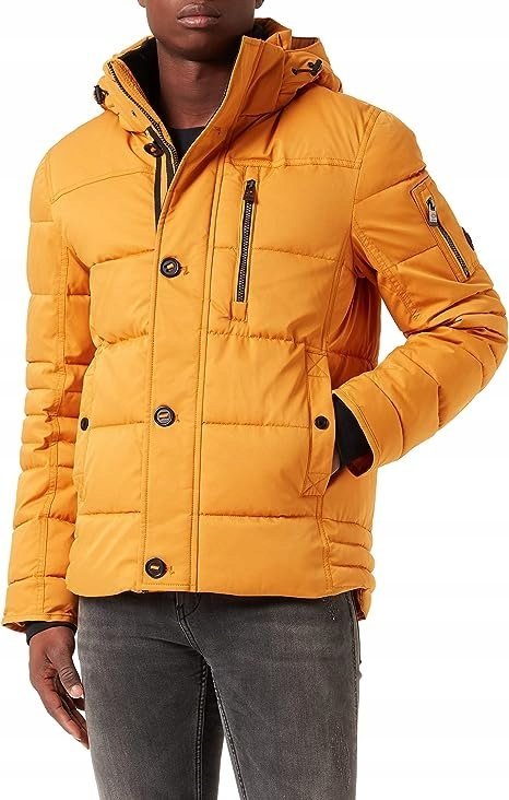 TOM TAILOR PUCHOWA KURTKA MĘSKA NA ZIMĘ ŻÓŁTA Z KAPTUREM S JXA