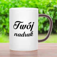 Kubki - Kubek z mrożonego szkła z brązowym uszkiem z Twoim nadrukiem - miniaturka - grafika 1