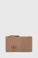 Portfele - Pinko portfel skórzany kolor brązowy - miniaturka - grafika 1