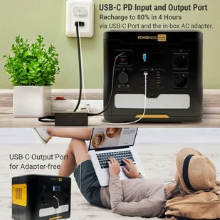 Przenośna stacja zasilania Powerness Hiker U1500, generator słoneczny LiFePO4 1536Wh, ładowanie bezprzewodowe - Akumulatory ogólnego zastosowania Przenośna stacja zasilania Powerness Hiker U1500, generator słoneczny LiFePO4 1536Wh, ładowanie bezprzewodowe - Akumulatory ogólnego zastosowania - miniaturka - grafika 5